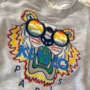 KENZO teen tiger embroidered cotton sweatshirt